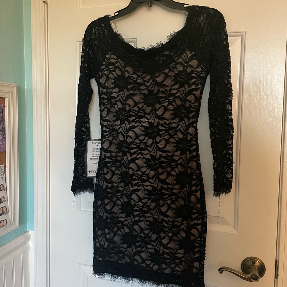 JUMP APPAREL black long sleeve bodycon party dress